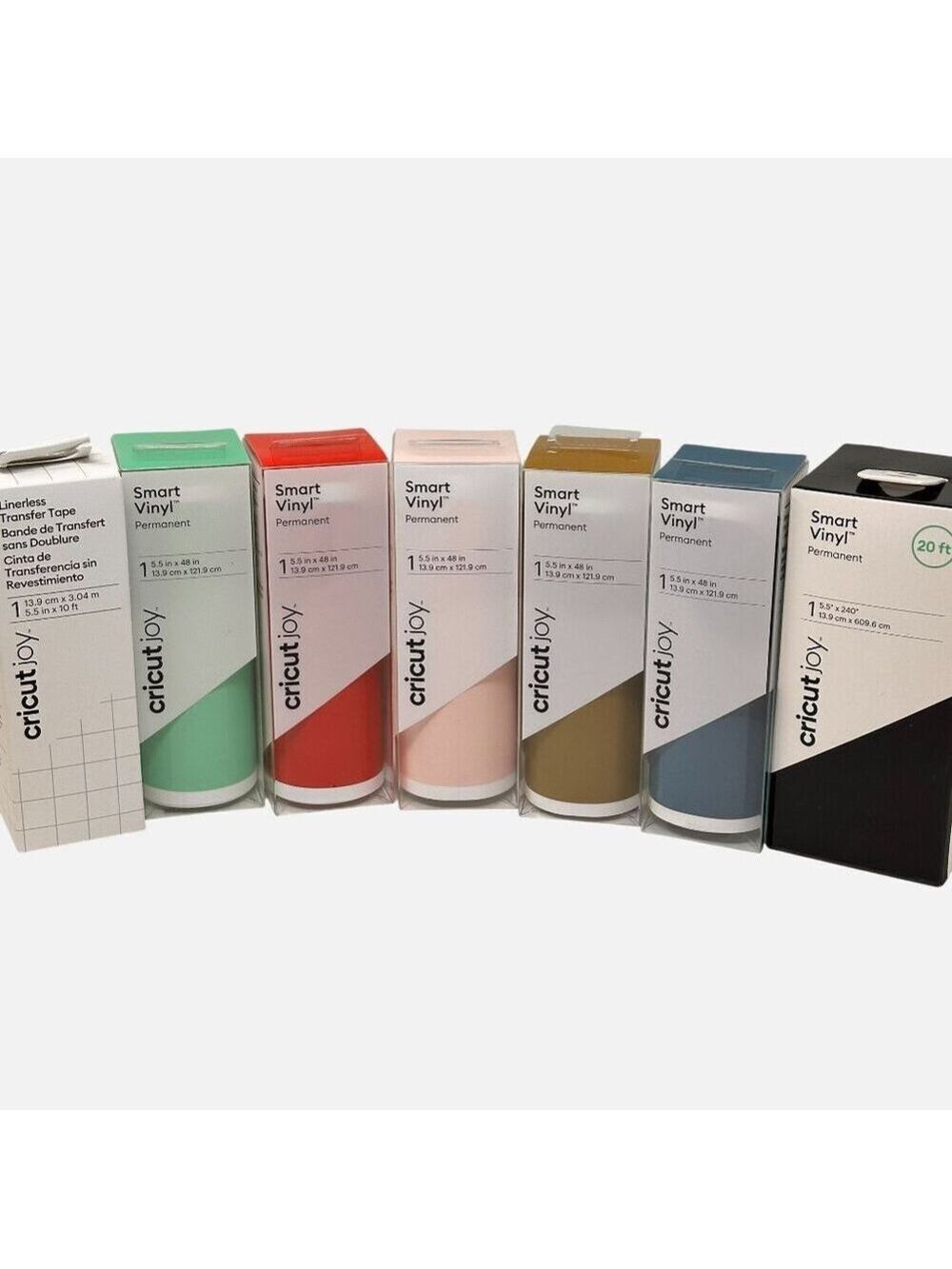 Cricut Joy Smart Vinyl Permanent Bundle 7 Rolls Multicolored Transfer Tape